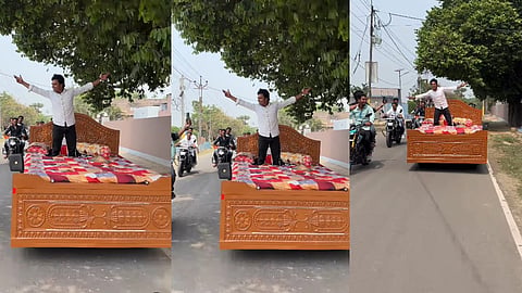 'bed car'? Video of a young man's dangerous journey after modifying vehicle