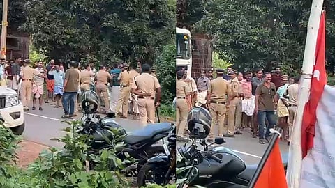 CPM workers storm Congress protest stone pelting and assault, complaint