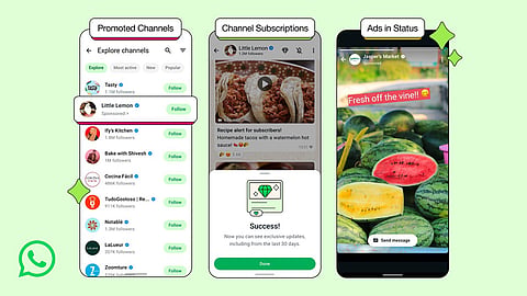 whatsapp advertisements between status updates