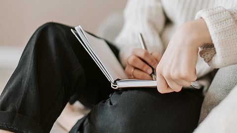 woman journaling