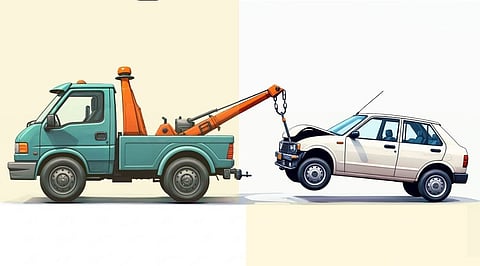 towing a vehicle