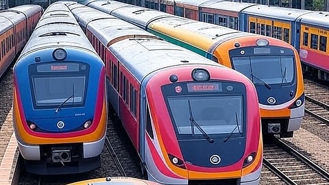 trains on track