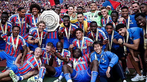 Crystal Palace With the Community Shield trophy