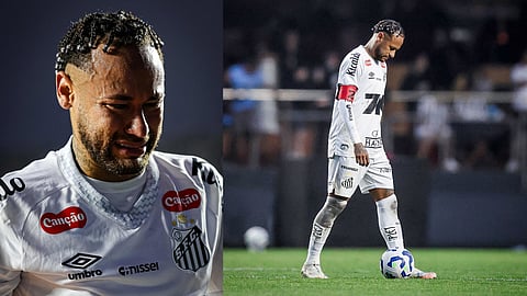 Neymar left the pitch in tears