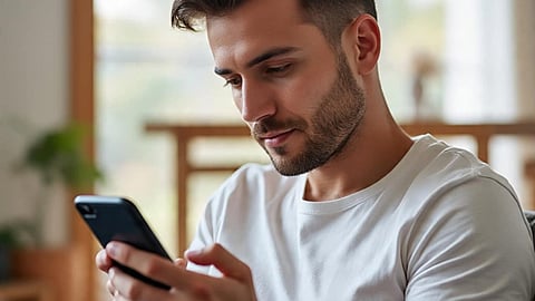 Man looking phone
