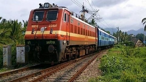 Student falling from train