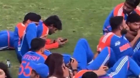 Indian players were to their phones
