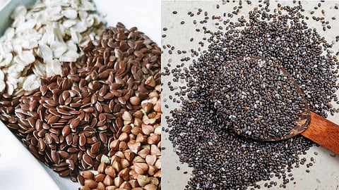 chia and flax seeds