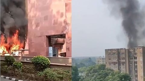 fire broke out at MP s residence Brahmaputra Apartments in New Delhi