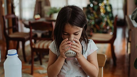 drinking milk