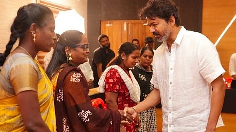 Vijay meets families of Karur stampede victims