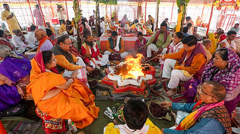 Shri Ram Janmabhoomi Temple flag hoisting ceremony on Tuesday