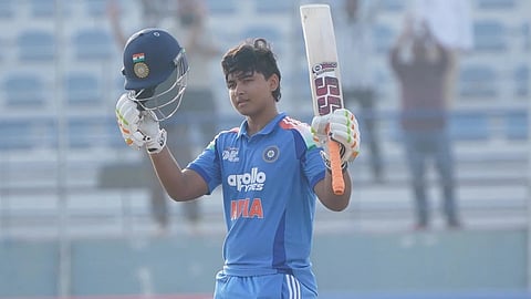 Vaibhav Suryavanshi century celebration
