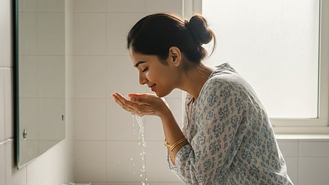 Washing face