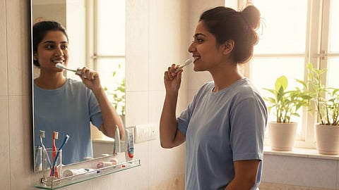 Brushing teeth