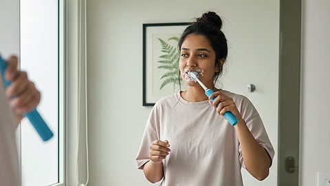 Brushing teeth