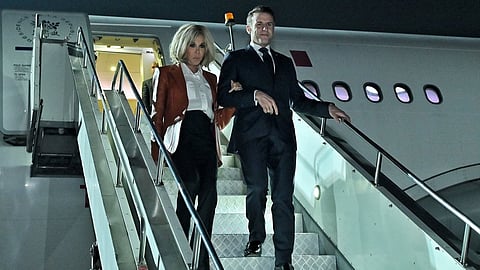 French President Emmanuel Macron arrives