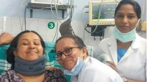 selfie with minister veena george