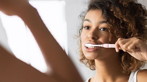 brushing teeth