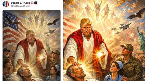 US President Donald Trump deletes a controversial AI-generated image after criticism.