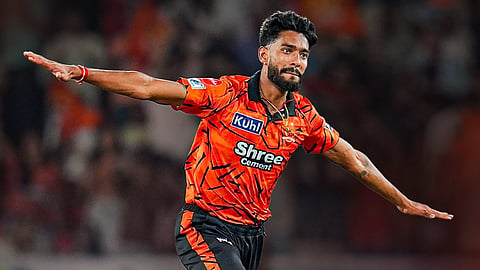 Praful Hinge wicket celebration