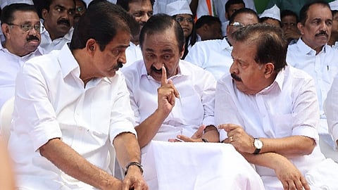 AICC General Secretary KC Venugopal MP, VD Satheesan and Ramesh Chennithala