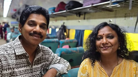 Vinod Kovoor and his wife