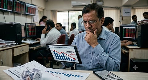 Sensex down 650 pts