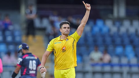 Arjun Tendulkar wicket celebration