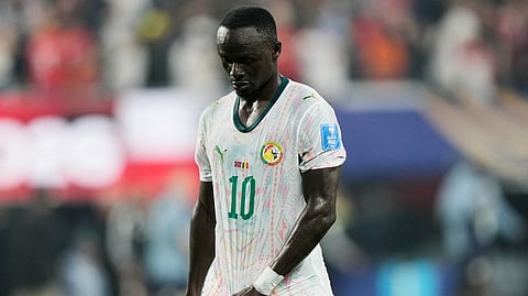 Senegal's Sadio Mane (10) walks off the pitch after the World Cup Group I soccer match between Norway and Senegal
