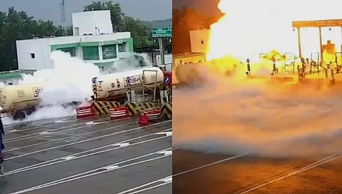 LPG Tanker Goes Out Of Control, Crashes Into UP Toll Booth