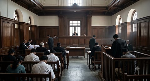 Trial without presenting the accused in court/Trial in absentia