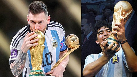 Lionel Messi and Diego Maradona