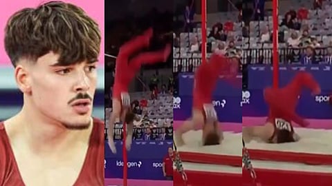 Gymnast Gabriel Langton suffers frightening head first fall