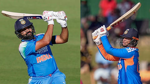Rohit Sharma, Vaibhav Sooryavanshi batting