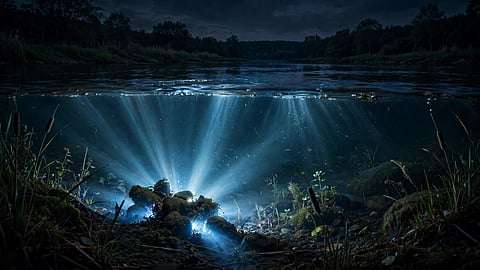 led bulb under water