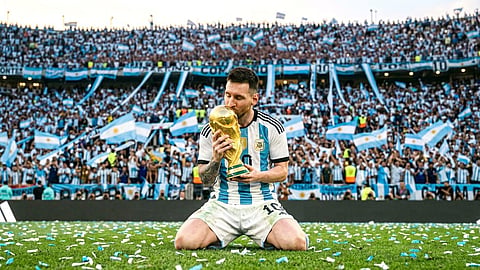 Lionel Messi with world cup