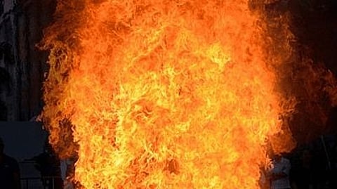 Fire in kitchen