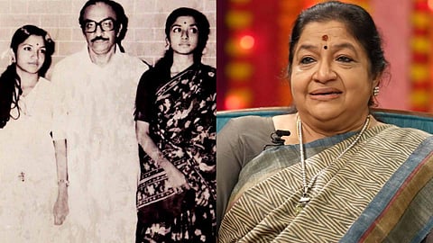 KS Chithra with her father and sister