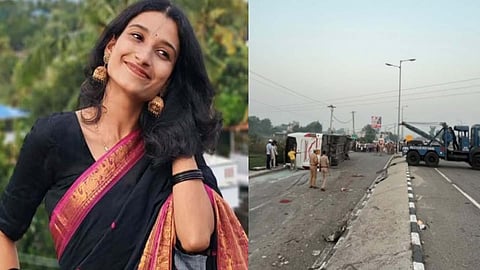 Tourist bus overturns in Punjab; Malayali female student dies tragically.