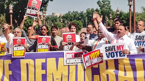 INDIA bloc MPs begin 'Save Democracy' march to EC demanding CEC's resignation