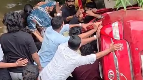 Car overturns into a stream; four-year-old girl dies