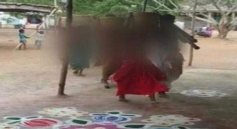 ഋതുമതിയാകാത്ത പെണ്കുട്ടികള്ക്ക് മാറ് മറയ്ക്കാതെ പൂജ