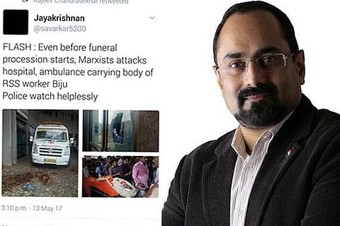 സമൂഹമാധ്യമങ്ങളിലൂടെ കലാപത്തിന് ആഹ്വാനം; രാജീവ് ചന്ദ്രശേഖരന് എംപിക്കെതിരെ കേസെടുത്തു