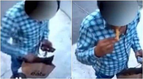 ഓര്ഡര് ചെയ്ത പായ്ക്കറ്റില് നിന്നും ഫ്രെഞ്ച്ഫ്രൈസ് എടുത്ത് കഴിച്ചു: യൂബര് ഈറ്റ്സ് ഡലിവറി ബോയ്യുടെ വീഡിയോ വൈറല്