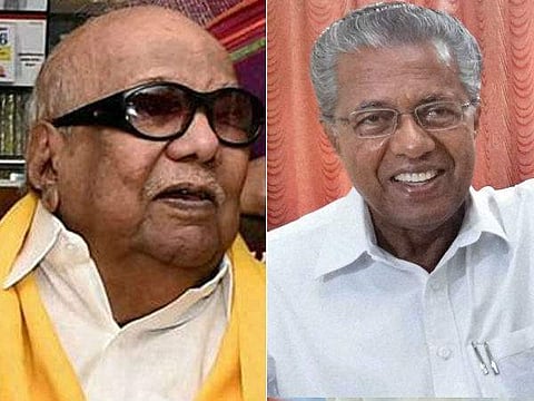 കരുണാനിധിയെ കാണാന് പിണറായി എത്തി; ആരോഗ്യനിലയില് പുരോഗതിയുണ്ടെന്ന് മുഖ്യമന്ത്രി