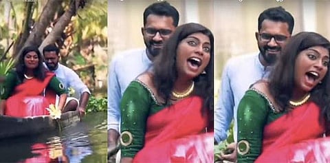 ഫോട്ടോ ഷൂട്ടിനിടെ വഞ്ചി മറഞ്ഞു ദമ്പതികള് വെള്ളത്തില്; വെഡ്ഡിംഗ് വീഡിയോ വൈറല്