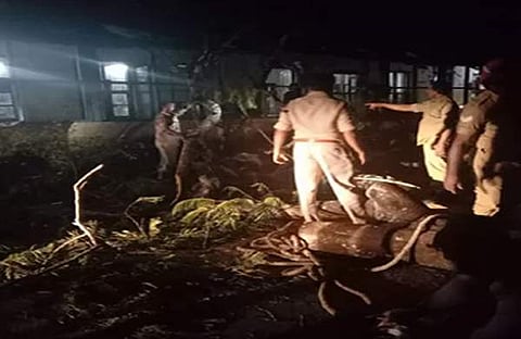 കനത്ത മഴ: കോട്ടയത്ത് ജനറല് ആശുപത്രിക്ക് മുകളില് മരം വീണു; മൂന്നുപേര്ക്ക് പരിക്ക്