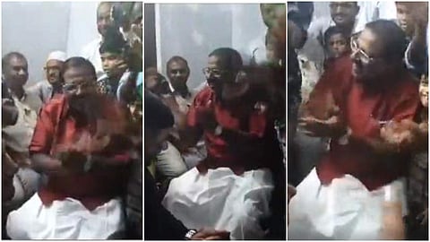 ഉച്ചയ്ക്ക് പറഞ്ഞത്; ജനങ്ങള് കനത്ത മഴയില് ദുരിതമനുഭവിക്കുമ്പോള് വീണ വായിച്ച് നീറോ ചക്രവര്ത്തിയാകാനില്ലെന്ന്; വൈകീട്ട് തിളങ്ങുന്ന കുപ്പായമിട്ട് കല്യാണ പന്തലില് ആടിപ്പാടി ഉണ്ണിത്താന് (വീഡിയോ)