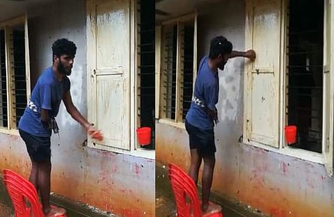 'ഇവരൊക്കെയുള്ളപ്പോള് നമ്മളെങ്ങനെ തോല്ക്കാനാണ്...';ഒരു കയ്യുടെ പകുതിയില്ല, എന്നാലും വെള്ളംകയറിയ വീടുകള് വൃത്തിയാക്കി യുവാവ് (വീഡിയോ)